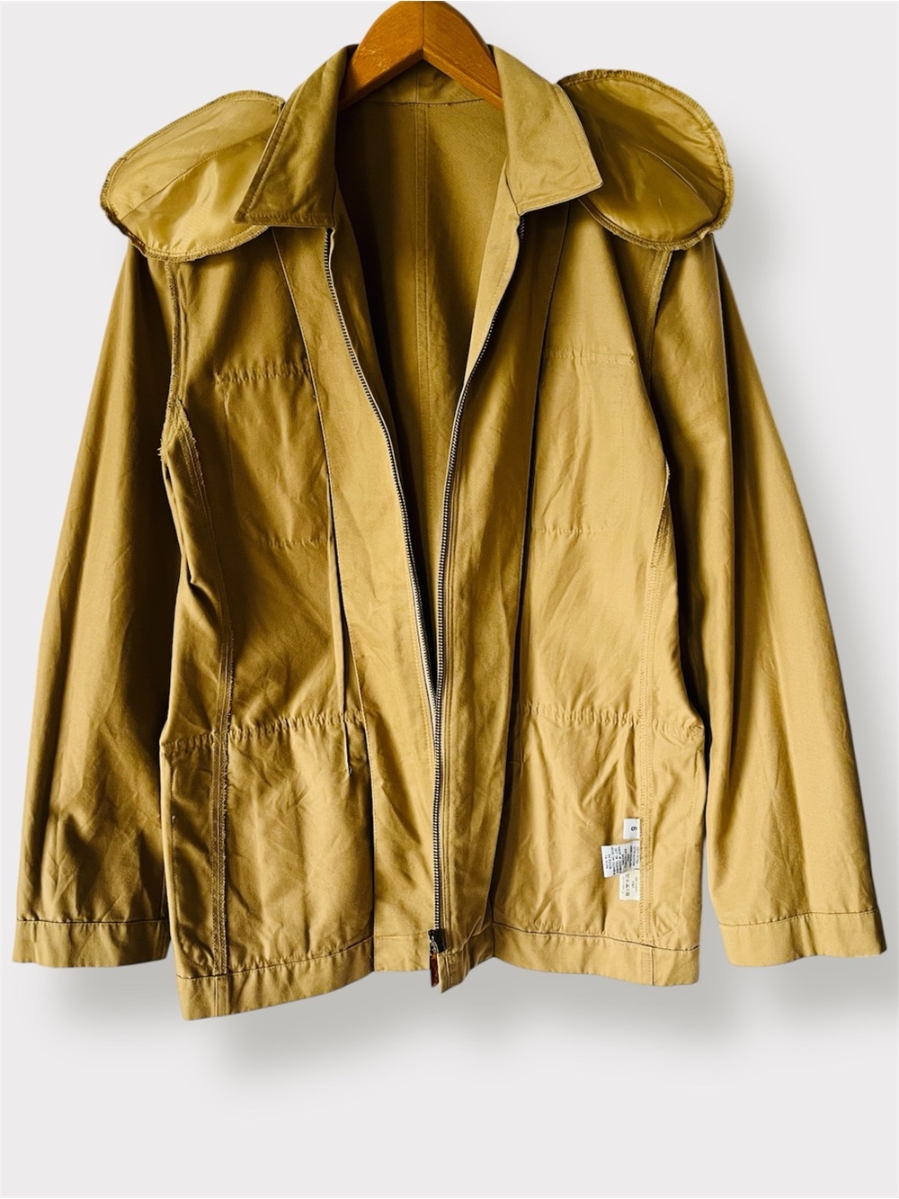 Vintage Liz Claiborne Lizsport Tan Cotton Safari Field Jacket Size 6 - Picture 9 of 14